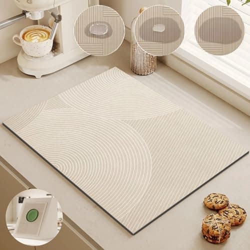 Snowsof Dish Drying Mat - Absorbent Countertop Mat for Coffee Maker, Dish Rack (12''16'') - Image 1