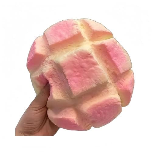 7 Inch Jumbo Bread Squishy, Slow Rising Squishy Toys - Stress Relief Squeeze Toys for Adults, Sticky Food Squishies, Foam Sensory Fidget Toy for Desk (Pink) - Image 1