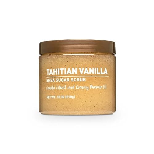 Tahitian Vanilla- Body scrub - With Shea Sugar – Exfoliating Sugar Scrub for Soft, Glowing Skin – Hydrating Body Polish, Smooth & Radiant Skin, Vanilla Scent for Women, 18 oz - Image 1