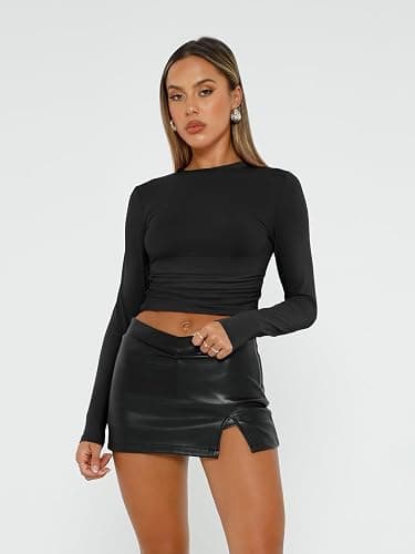 AUTOMET 3 Pack Womens Long Sleeve T Shirts Fall Fashion Basic Going Out Crop Tops Slim Fitted Winter Clothes 2025 thumbnail 2
