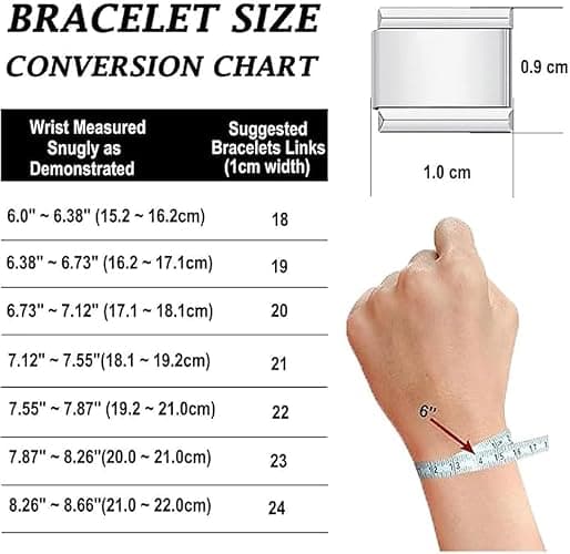 NOOFNO 9mm Charm for Italian Charm Bracelet, Stainless Steel DIY Jewelry Chain Links,Sky thumbnail 4
