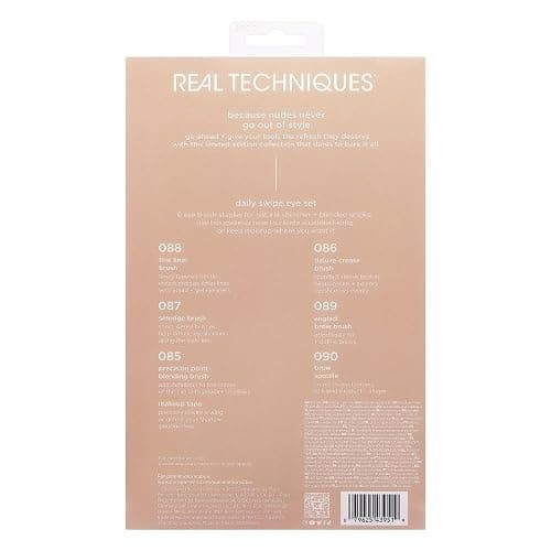 Real Techniques New Nudes Daily Swipe Eye Kit, Makeup Brushes For Eyeshadow, Liner, & Brows, Makeup Tape, For Natural Or Smokey Makeup Look, Synthetic Bristles, Cruelty-Free & Vegan, 7 Piece Set thumbnail 7