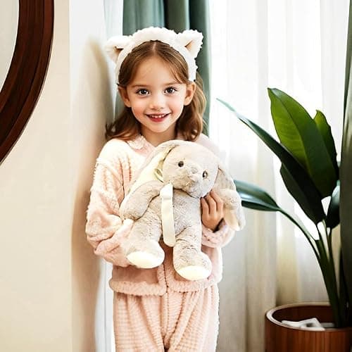 uoozii Warmable Bunny Stuffed Animal - Microwavable 12" | 2 Pounds Unscented Weighted Stuffed Animals Non-Shedding Bunny Plush Coolable & Heatable Warm Gifts for Kids & Adults thumbnail 3