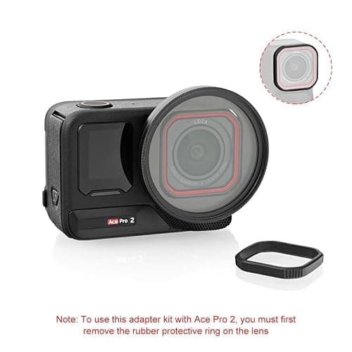 Adapter Ring with UV Filter and Lens Cap for Insta360 Ace Pro 2 Camera, Metal Filter Holder Protective Frame Compatible with 52mm Filters, for Insta360 Ace Pro 2 Accessories thumbnail 8