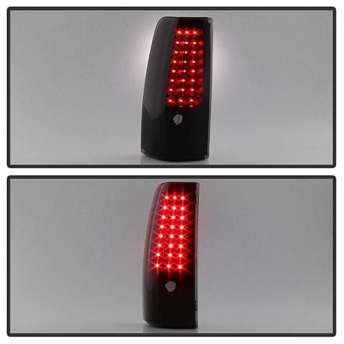 ACANII - For Black Smoke 1999-2002 Chevy Silverado GMC Sierra [C-Shape] LED Tail Lights Lamps thumbnail 5