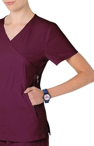 KOI Lite Philosophy Women's 3-Pocket Mock-Wrap Scrub Top - Image 1