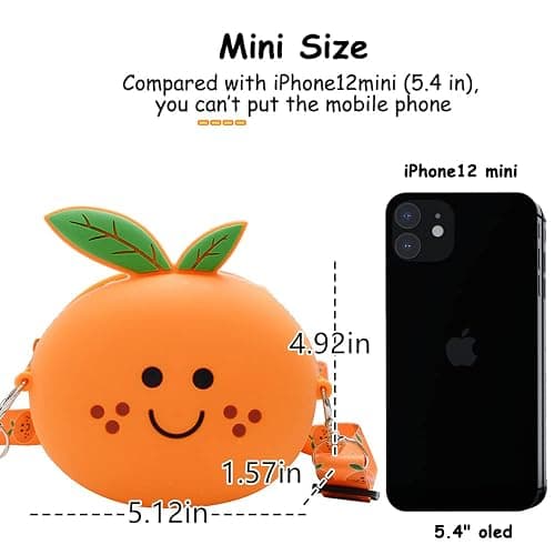 JUCHAO Silicone Mini Coin Purse Shoulder Bag Cartoon Kids Purse for Children's Handbags Shoulder Bag for Toddler Little Girl (Orange) thumbnail 3