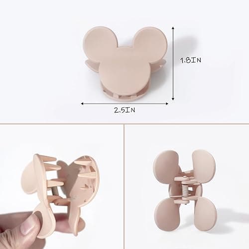 BOUNIQ 4 Pcs Hair Claw Clips Small Mouse Ear Hair Clips Matte 2.5'' Non-Slip Jaw Clips for Thin and Medium Hair Hair Accessories for Women Girls thumbnail 3