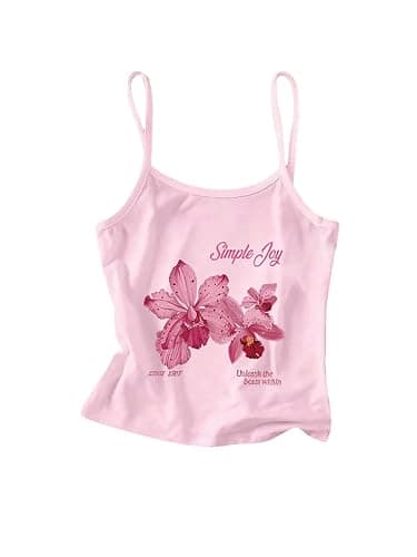 SOLY HUX Girl's Striped Cami Tops Spaghetti Strap Tank Top Summer Camisole | Basic - Image 1