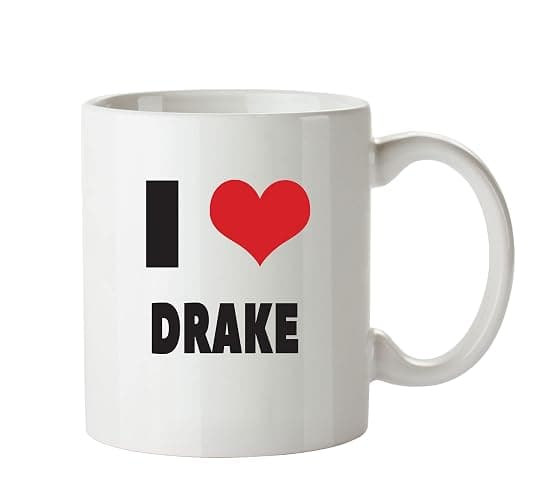I Love Drake I Love Mug Personalised Funny Occupation Rude Adult Office Mug - Image 1