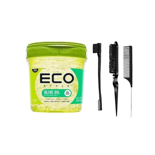 Styling Bundle Eco Styler Edge Control | Curly Hair & Braiding | Perfect with Slick Back Hair Brush Set - Image 1