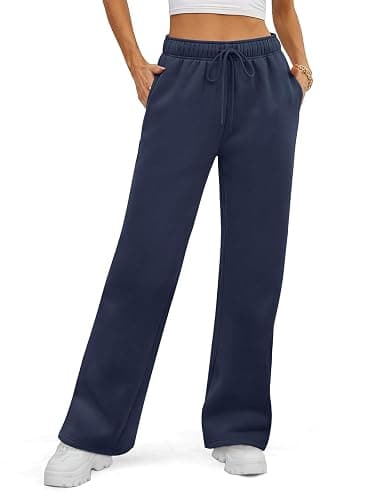 ATHMILE Womens Sweatpants 2025 Fall Baggy Wide Leg Sweatpant Fleece Lined Straight Leg Sweat Pants - Image 1