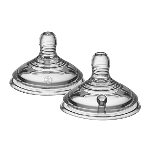 Tommee Tippee Natural Start Baby Bottle Teats, Medium Flow for 3m+, Pack of 2 Breast-Like Teats for a Natural Latch, with Anti-Colic Valve and BPA Free Soft Silicone - Image 1