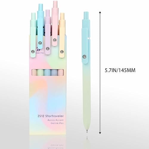 Ddaowanx Gel Pens Set,10 Pcs 0.5mm Retractable Quick Dry Black Ink Pens | Fine Point Smooth Writing Pens for Journaling,Cute Stationery Office&School Supplies,Gifts for Women Stocking Stuffers thumbnail 3