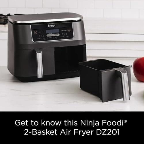 Ninja DZ201 Foodi 8 Quart 6-in-1 DualZone 2-Basket Air Fryer with 2 Independent Frying Baskets, Match Cook & Smart Finish to Roast, Broil, Dehydrate & More for Quick, Easy Meals, Grey - 8-QT thumbnail 12