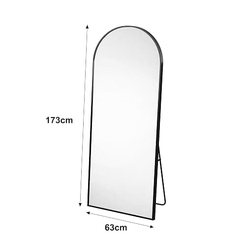 KeepGoon Round Rainbow Mirror Large Round Mirror with Rounded Corners Wall Mounted Mirror Wall Mounted Mirror for Bedroom Wall Mirror (Black Round, 173×63cm) thumbnail 2
