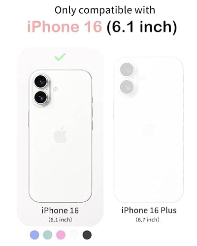 Feams for iPhone 16 Case [Compatible with Magsafe] Slim Shockproof Protective TPU Phone Cover for iPhone 16 6.1" Women Girls, Pastel Pink Polka Dot thumbnail 2