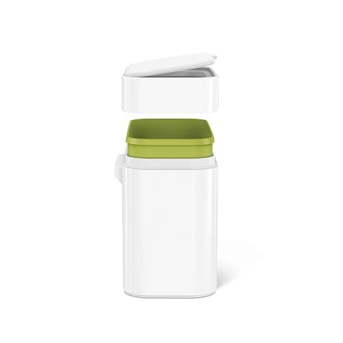simplehuman Compost Caddy Stainless Steel, Detachable and Countertop Bin, 4 Liter / 1.06 Gallon, White thumbnail 5