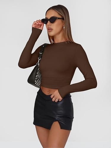 AUTOMET 3 Pack Womens Long Sleeve T Shirts Fall Fashion Basic Going Out Crop Tops Slim Fitted Winter Clothes 2025 thumbnail 3