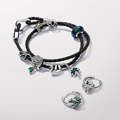 Pandora Moments Charm Raupe, Sterlingsilber. mit schwarzem Kristall, rosa und dunkelrosa Emaille thumbnail 5