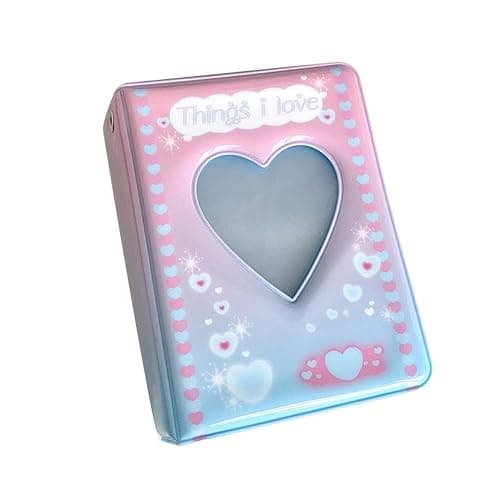 Leadigol 3 Inch Mini Photo Album,40pocket Kpop Photocard Binder Love Heart Hollow Photocard Id Holder,Kpop Binder Collector Book,Cute Kpop Photocard Holder Book thumbnail 5