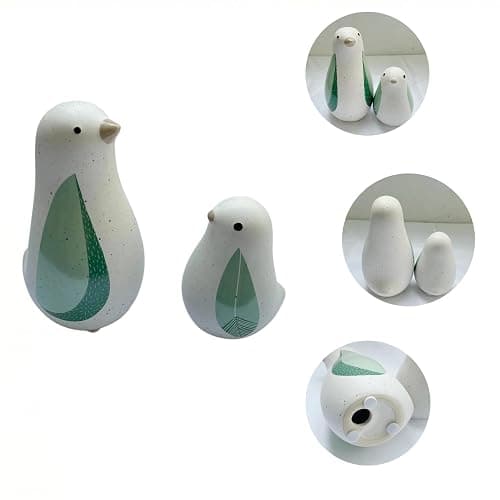 CCUUHJ Ceramic Bird Figurines Set of 2, Sage Green Modern Style Decorative Statues Ornaments for Living Room, Bedroom, Office Desktop,Cabinets (Green) thumbnail 6