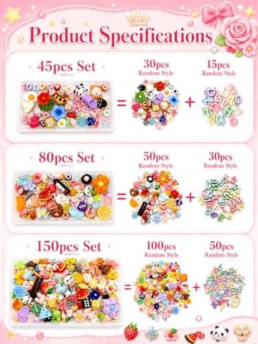 RQAYE 80pcs DIY Cute charms for bracelets Resin Charms for DIY Keychain & Jewelry Making – Mini Fruit,Candy,& Animal Style Charm for Crafts thumbnail 3