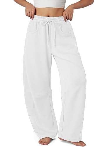 ATHMILE Barrel Sweatpants Women Fall Fashion Wide Leg Pants 2025 Baggy Lounge Comfy Flowy Sweat Pants with Pockets - Image 1