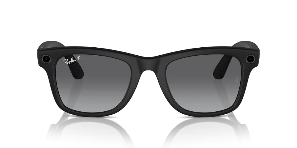 Ray-Ban Meta (Gen 1), Wayfarer, Large Matte Black | Smart AI Glasses for Men, Women - 12 MP Camera, Open-Ear Speakers, Video, Bluetooth — Polarized Gradient Graphite Lenses - Wearable Technology thumbnail 2