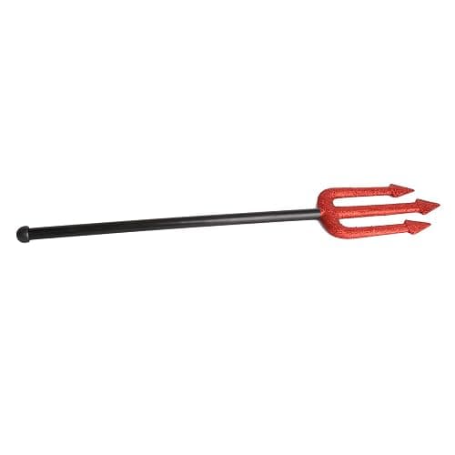 Small Devil Pitchfork, Halloween Costume Accessories, Glitter Red Trident | Party Prop for Kids and Adults, 17.3 Inch Plastic Demon Fork, Detachable Toy thumbnail 2