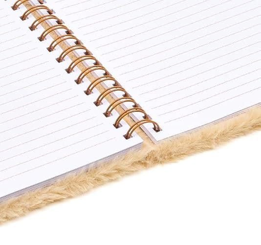 VOTUM Fuzzy Spiral Notebook 8 x 11 – Cute Flower Cat Design, Soft Plush Cover Journal for Kids, Lined Pages, Large Cozy School Notebook for Writing, Notes & Drawing thumbnail 5
