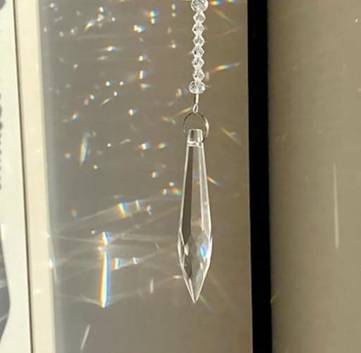 SunCatcher Crystal, Rear View Mirror Car Charm Ornament, Hanging Pendent 30mm, Comes in a Gift Bag. (1 38mm Icicle Crystal) - 1 38mm Icicle Crystal thumbnail 5