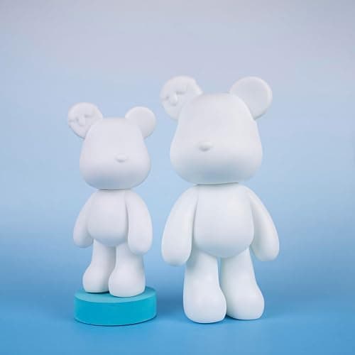 Coniuty Fluid Bear Painting Figure, DIY Bear Figure for Home Decoration (10 Inch, Blank Mold) thumbnail 5