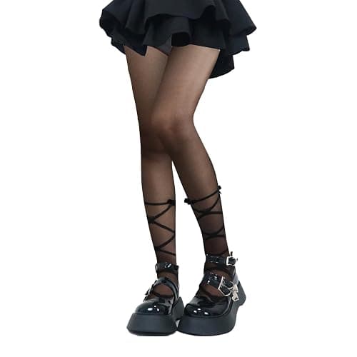 Benefeet Sox Womens Sheer Tights High Waist Sexy Lace Pantyhose Transparent Stockings Nylon Silk See Through Thin Long Socks thumbnail 5