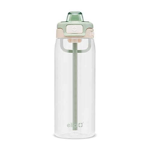 Ello Pop & Fill 22oz Tritan Plastic Water Bottle with Quick Fill Technology | Clear Water Bottle for School, College, Travel | Leakproof Locking Lid, Straw and Chug, Reusable, BPA-Free | Pistachio - Image 1