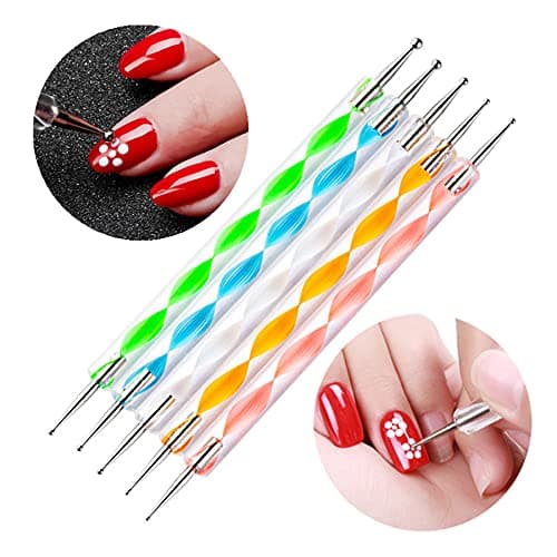 FULINJOY 5PCS Dotting Pens with 3 PCS Nail Painting Brushes, Nail Art Design Tools thumbnail 3