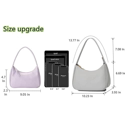 CYHTWSDJ Shoulder Bags for Women, Cute Hobo Tote Handbag Mini Clutch Purse with Zipper Closure thumbnail 5