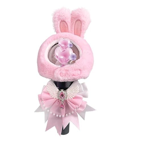 Lightstick Decoration Set Including A Cute Fluffy Cartoon Light Stcik Covers, A K-pop Ribbon Bow Tie Intended for Concert Accessories （pink） thumbnail 4