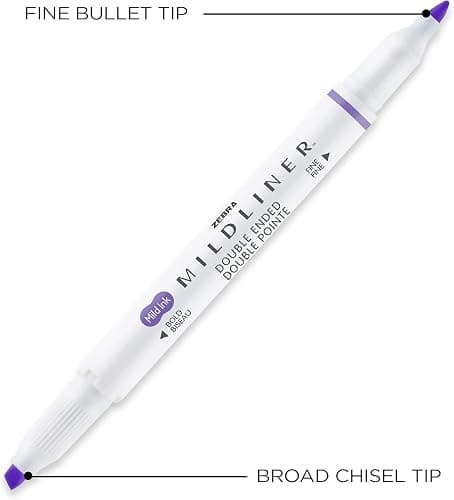 Zebra Pen Mildliner Dual-Tip Highlighter Marker Set, Broad and Fine Point Tips, No Bleed, Ideal for Bible Highlighting, Journaling, School and Office Supplies, Assorted Ink Colors, 15-Pack (78115) thumbnail 2