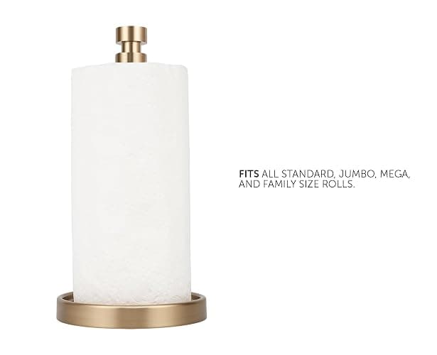 Ivilon Countertop Paper Towel Stand - Steady and Easy Tear - Fits All Paper Towel Rolls - Warm Gold thumbnail 3