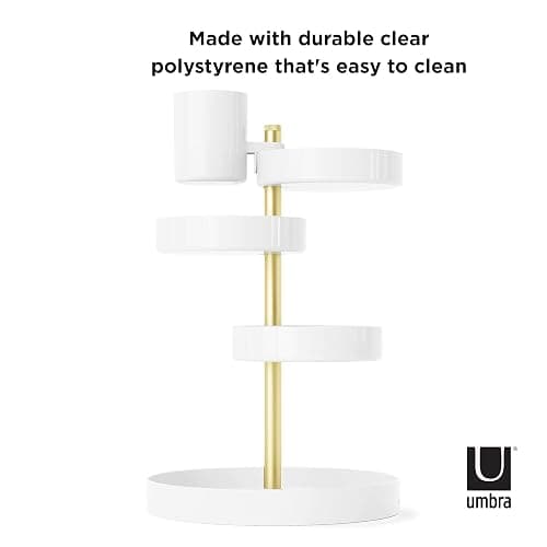 Umbra Pirouette Cosmetic Organizer Whte/Brass thumbnail 7