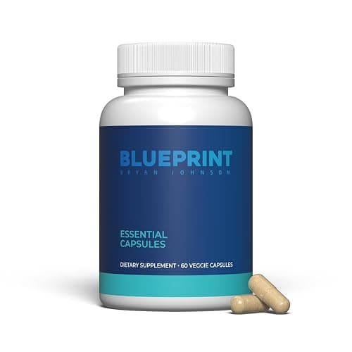 Blueprint Bryan Johnson Essential Capsules - Daily Multivitamin/Multimineral for Women and Men - Antioxidant Supplement with Calcium, Vitamin B1, Vitamin D, and Zinc - Vegan and Non GMO (30 Servings) - Image 1