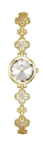 Gosasa Vintage Gold Watch for Women Hollow Four Leaf Chain Bracelet Dainty Small Ladies Dress Quartz Watch Waterproof Luxury Gift thumbnail 2