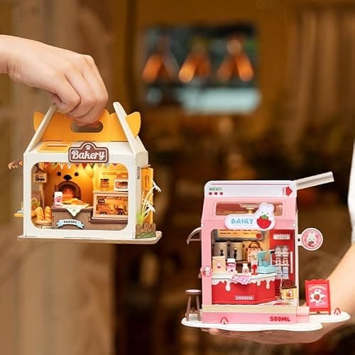 Wowood DIY Mini House Building Miniature Kit Milkbox, Miniverse Lifestyle Bookshelf Decoration, Cute Craft Kits for Women or Girls 14+, Kawaii Gifts Hobbies for Crafters (Strawberry Milkbox) thumbnail 2