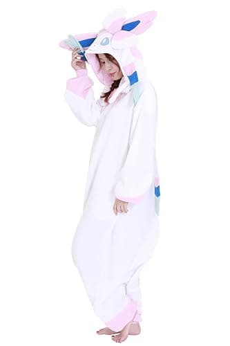 SAZAC Sylveon Pokemon Kigurumi Adult Onesie - Luxurious Halloween Costume for Adults, Durable & Machine Washable Pajamas thumbnail 5