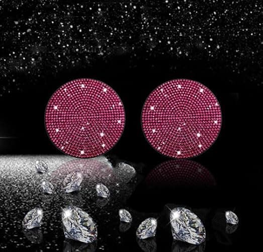 NBTEPEM 2pcs Bling Car Cup Holder Coaster, 2.75 inch Anti-Slip Shockproof Universal Fashion Car Coasters Insert Bling Crystal Rhinestone Automotive Interior Accessories for Women (2 pcs, Rose Red) thumbnail 7