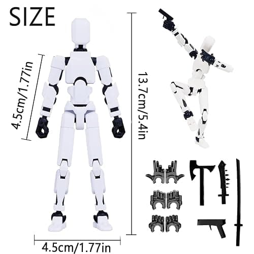 (Assembly Completed) Titan13 Action Figure Set,Upgrade Lucky Robot 13 Action Figures,3D Printed Multi-Jointed Movable,Nova 13 Action Figure for Collectors Desktop Decorations (Assembly completed-9pcs) thumbnail 3
