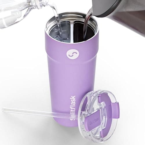 Splitflask Stainless Steel Insulated Tumbler Cup with Straw & Sip Lid – Dual Drink 30oz Travel Mug for Hot & Cold Beverages, Leak-Resistant Coffee & Water Cup for Car, Gym, Work – BPA Free - Image 1