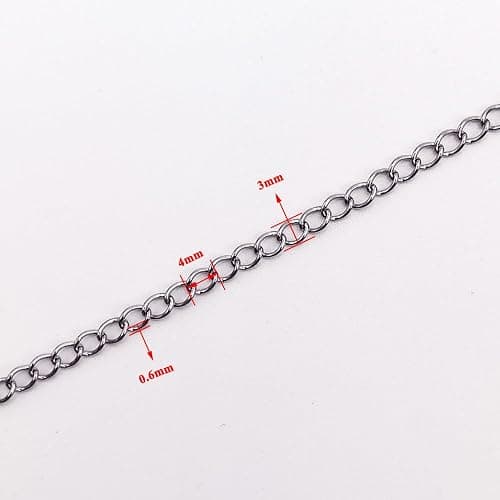 INSPIRELLE 30 Foot Stainless Steel Curb Chains 3mm Tarnish Resistant Extender Chain for Bracelet Necklace Jewelry Making thumbnail 3