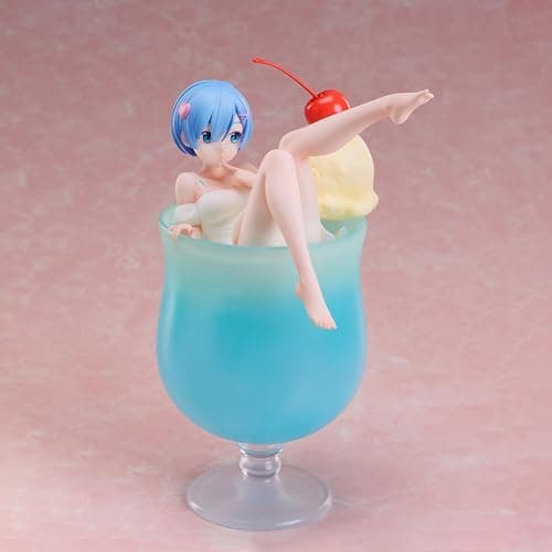LUNK REM/Remu Figures,Wine Glass Ramu/RAM Anime Figure Model,Cute Girl Figurine Action Statue Figura Anime Decoration 7.87IN thumbnail 2